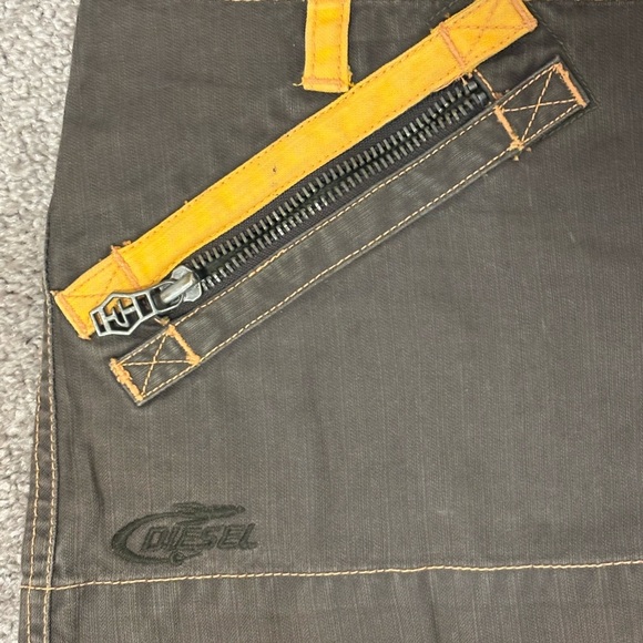 VTG Y2K DIESEL brown cargo patchwork Micro Mini Skirt Low Rise - Picture 12 of 13